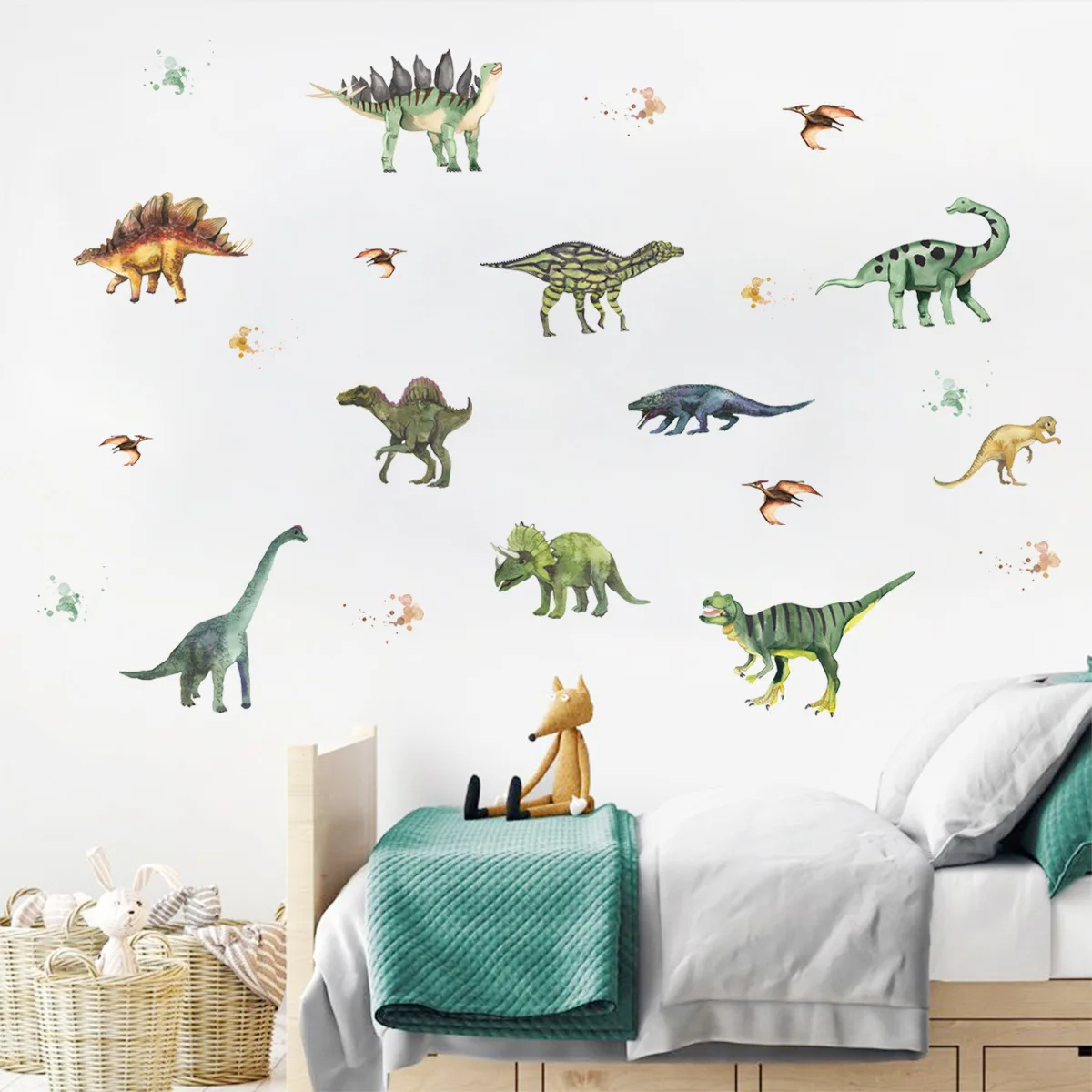 Cartoon dinosaur animal wall pasting living room bedroom background wall dormitory children's room decoration wall pasting