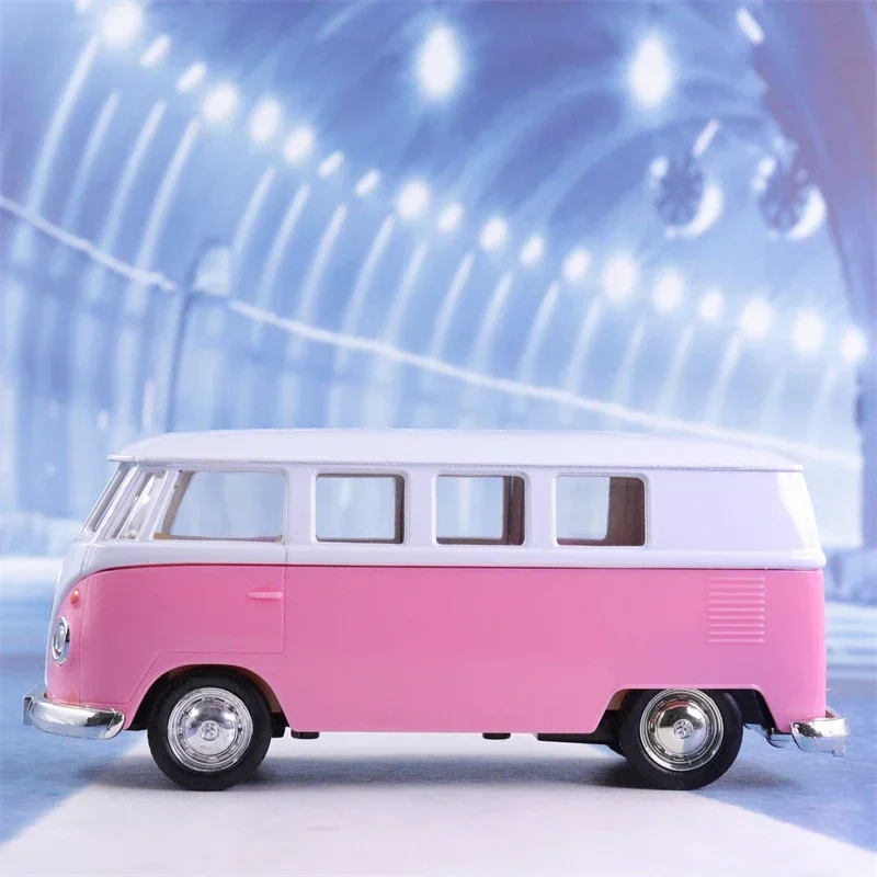 1:36 فولكس فاجن T1 حافلة سبيكة دييكاست سيارات لعبة نماذج المركبات المعدنية الكلاسيكية فولكس فاجن الحافلات التراجع لعب للأطفال