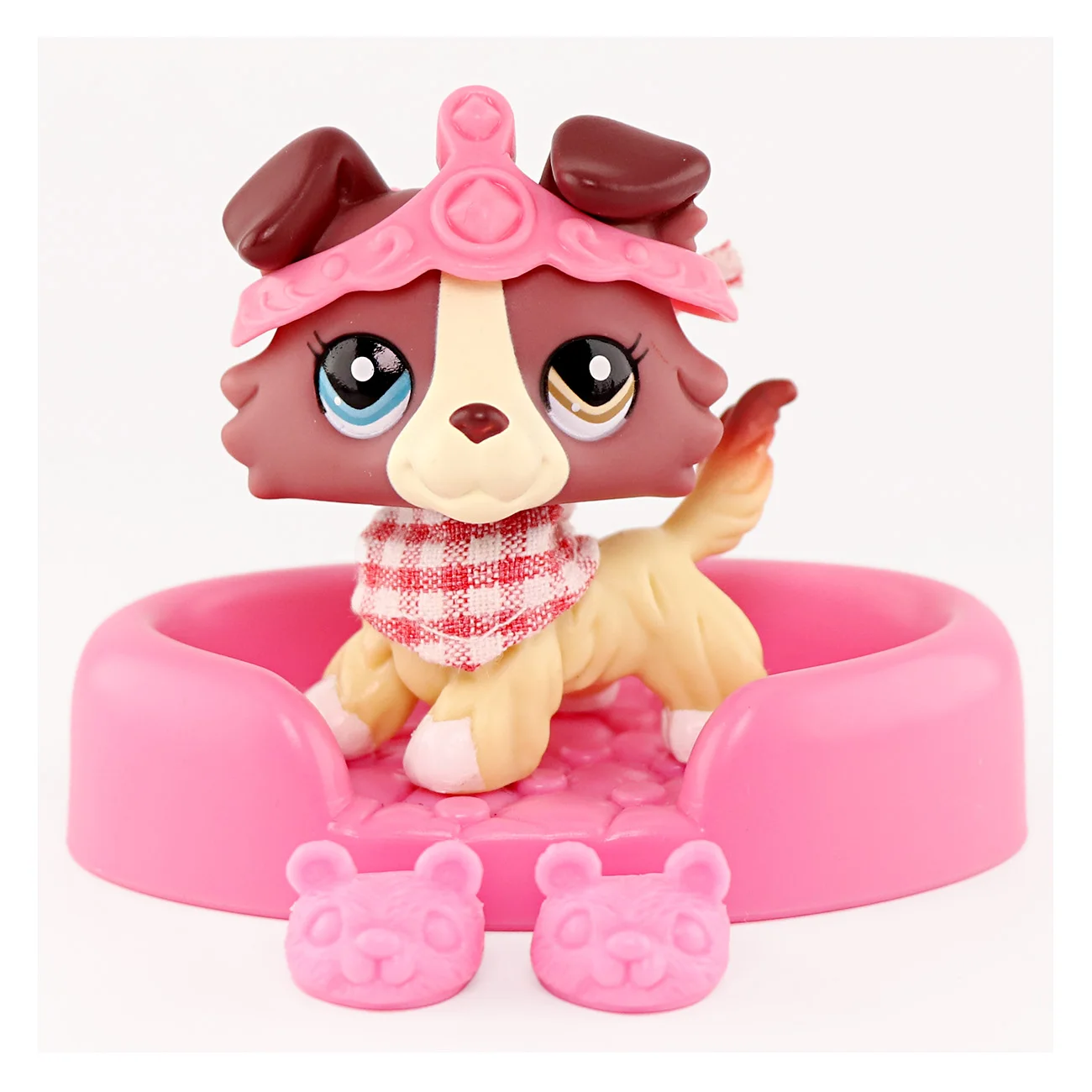 LPS Minilpsshop Bobble Head Collie #1262 Toy Dog Animal With Accessories Crown Doghouse Shoes Children's Gift for Boy and Gir