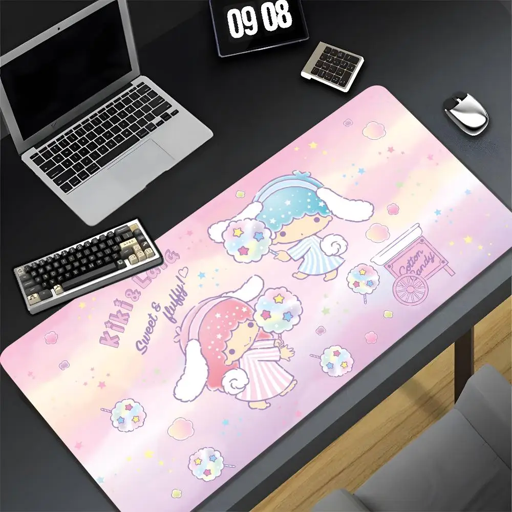 Little Twin Stars Mouse Pad XXL Gamer Gaming PC Computer Otaku Locking Edge DIY Customized Photo Laptop Notebook Desk Mat