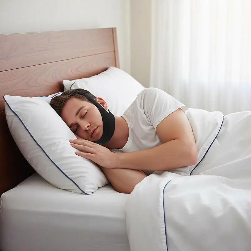 Anti Snore Chin Support Strap Ergonomic Triangle Design Adjustable Effective Sleep Aid for Snorers