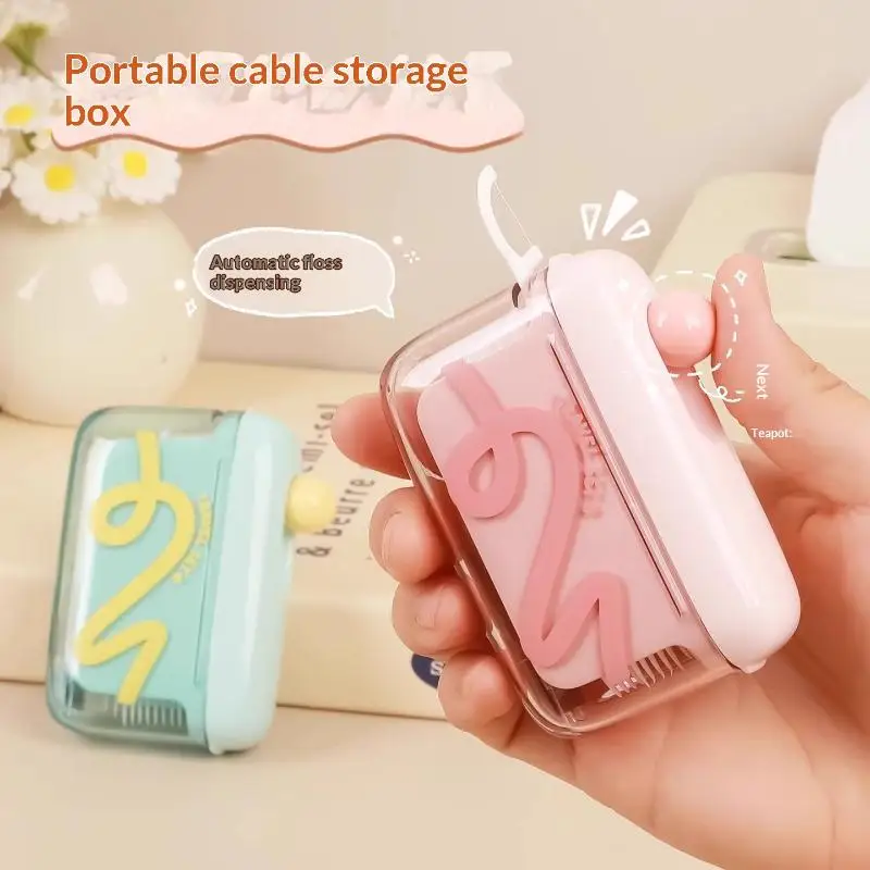 {+} Dental Type Floss Storage Box Bounce Out Design Dental Floss Dispenser Refillable Teeth Cleaning ToothPick With Teeth Sticks