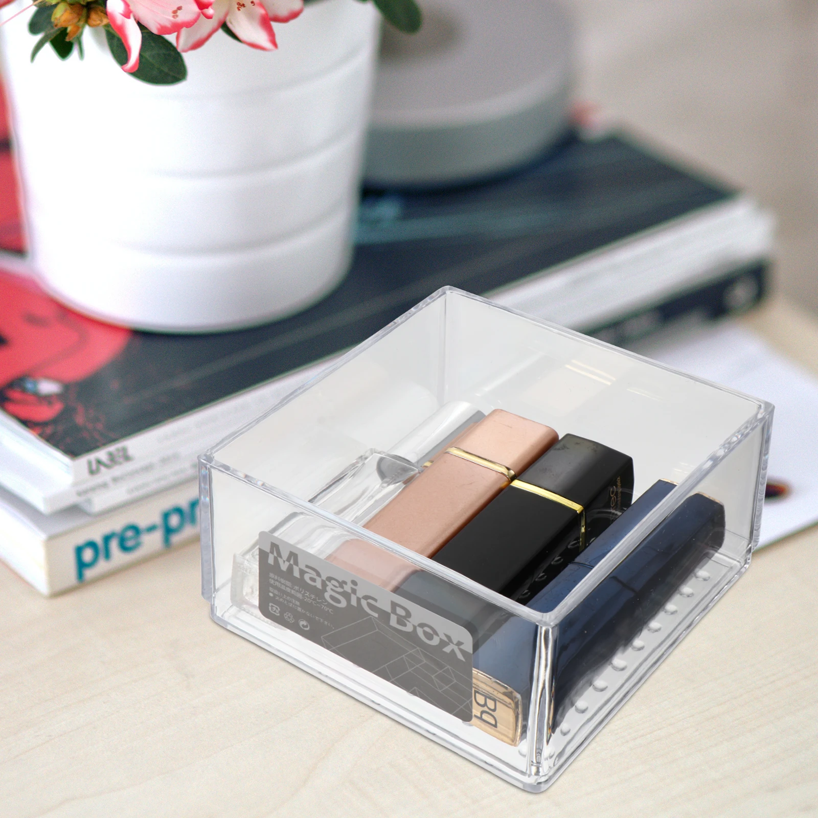 

Partition Storage Container Cosmetics Organizer Plastic Drawer Multiple Compartments Desk Organizer Tidy Gift Drawer Storage Box