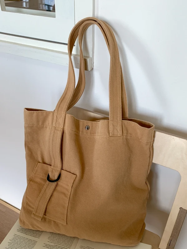 

Повседневная холщовая сумка-тоут для женщин, модная, вместительная, на одно плечо, с мягкой ручкой, для молодежи