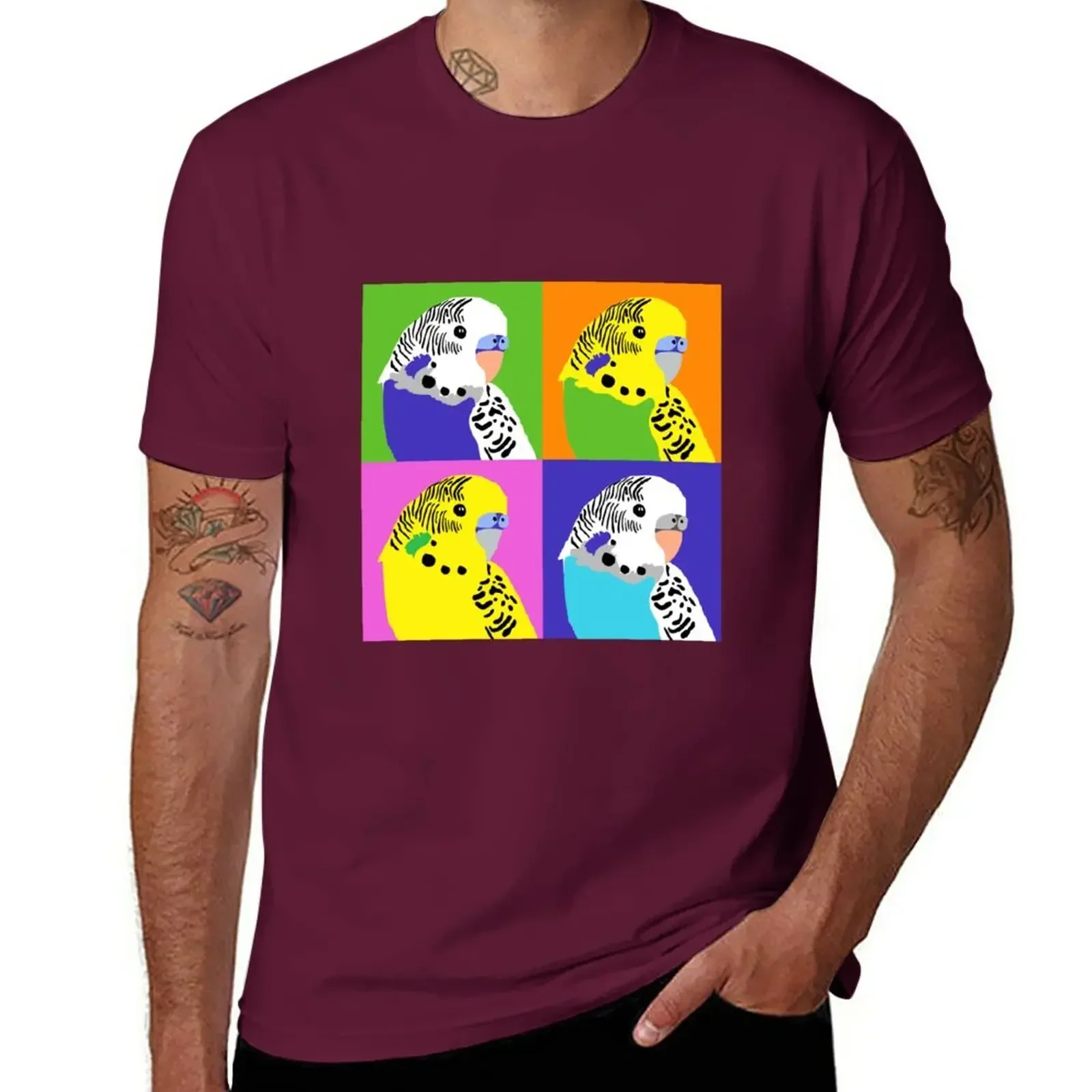 graphics boys whites tops black t shirts for men The budgerigars T-Shirt harajuku oversized t shirt