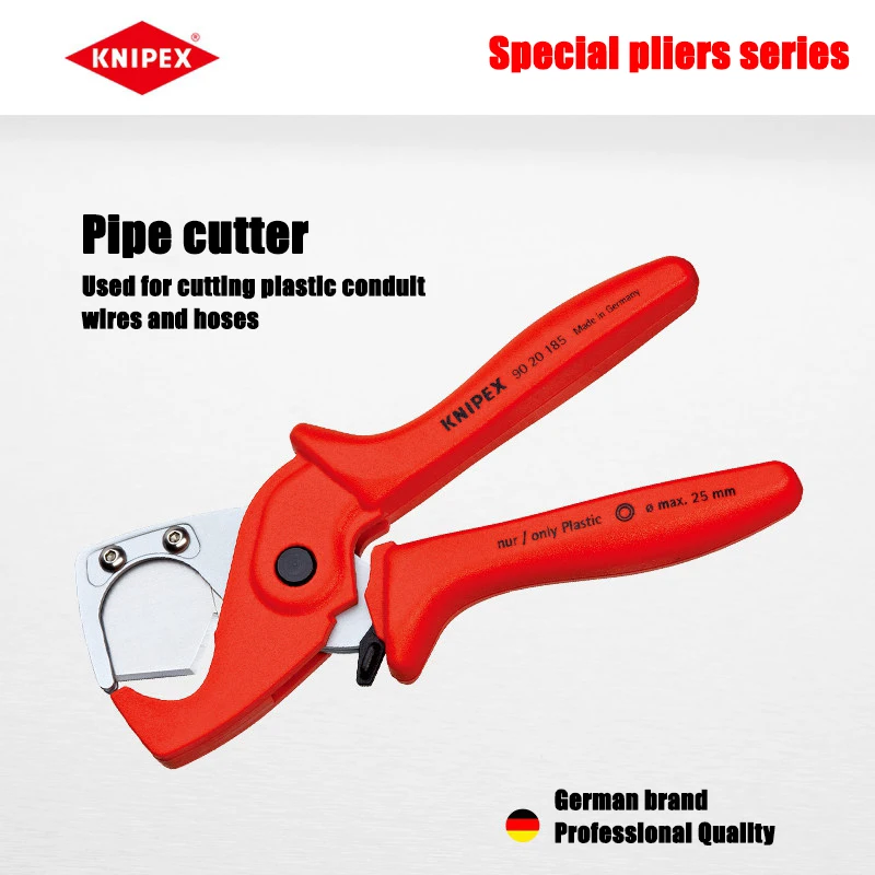 KNIPEX Specialized pipe cutting pliers, cutting knives for cutting plastic conduits and hoses, manual tool 9020185