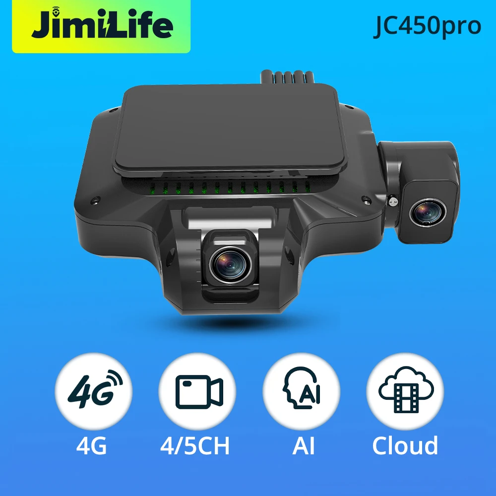 

Видеорегистратор Jimi JC450Pro 4G с ADAS, 4/5 каналами, AI, GPS-трекингом, удаленным мониторингом, Wi-Fi и бесплатным приложением