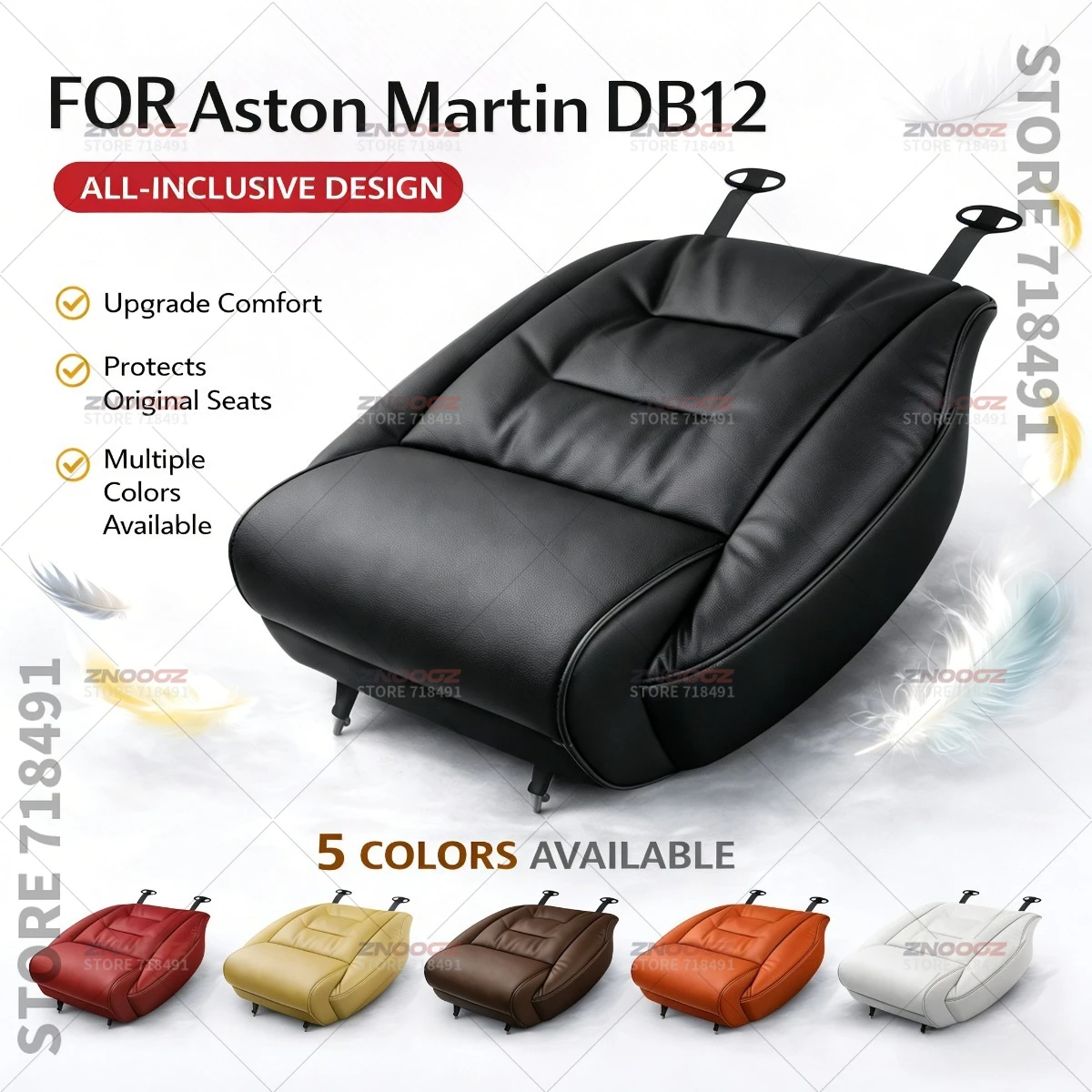 Car Seat Leg Support Extension Seat Cover Memory Foam Extender Cushion Interior Accessories For Aston Martin DB12