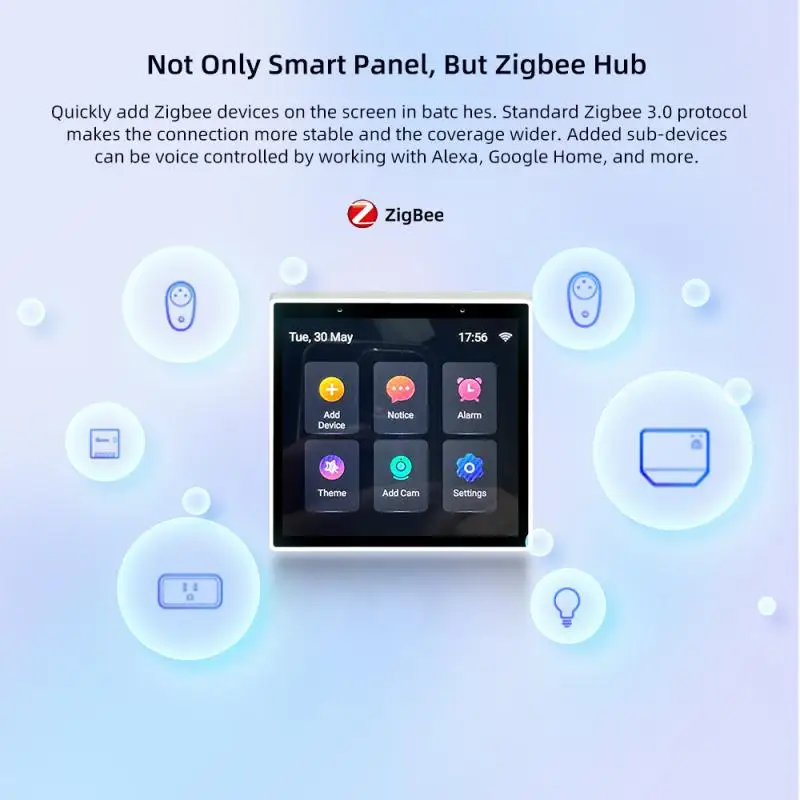 Ewelink CKPanel Pro Center Control Panel Smart Scene Wall Switch With Built-in Zigbee Visual Intercom Voice Smart Home Via Alexa