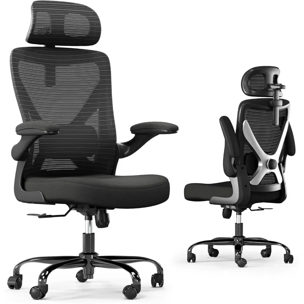 

Ergonomic Office Comfy Desk Chair , Office Chair w/ Lumbar Support, Mesh Office Chairs w/ Headrests, Desk Chair for Long Hours