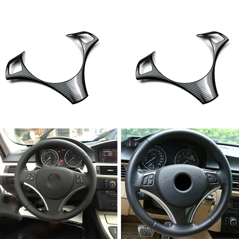 

Car Carbon Fiber Trim Steering Wheel Decorative Frame Moulding Sticker Strip Cover For BMW 3 Series E90 E91 E92 E93 05-12