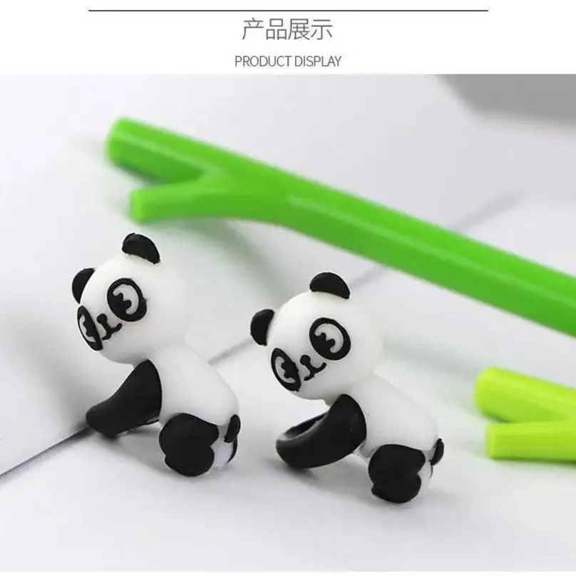 2 Pcs Random Color Cartoon Animal Panda Cute 0.5mm Black Ink Pen Desk Decoration Student Exquisite Gift