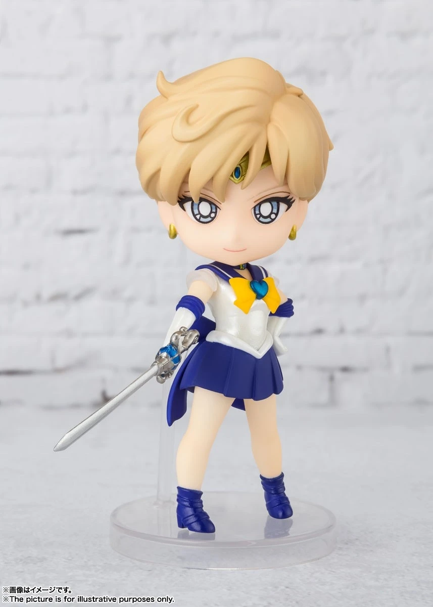 BANDAI Sailor MoonS Action Figures Tenoh Haruka Q-version Active Joint Figures Figuarts Mini Standing Doll Toys Original