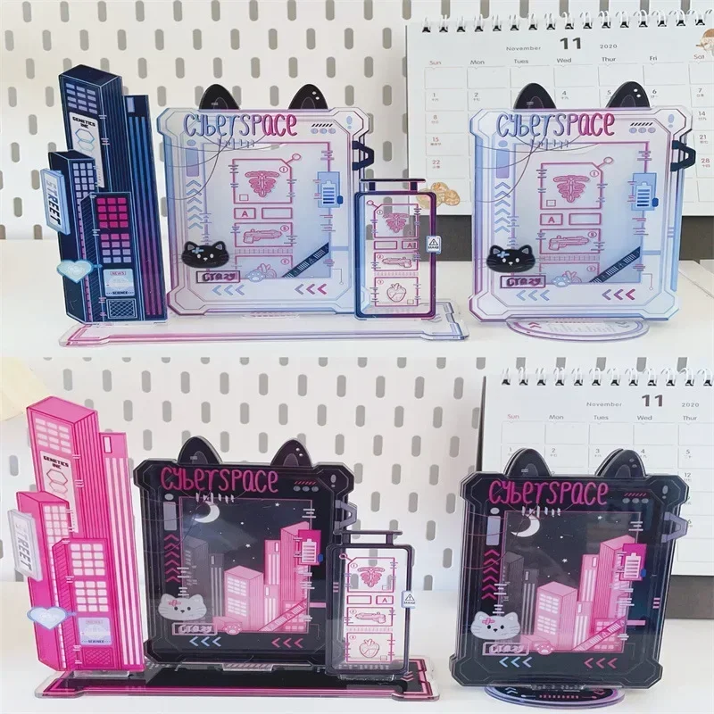 Desktop Decoration Ornaments Idol Star Photo Card Storage Punk Photo Frame for 3 Inch Card Display Decoration