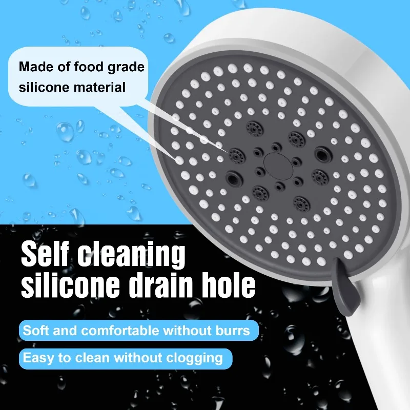 Five Speed Adjustable Shower Head Set High-pressure Showers for Bathroom Handheld Spray Shower Filter Water Saving Accessories