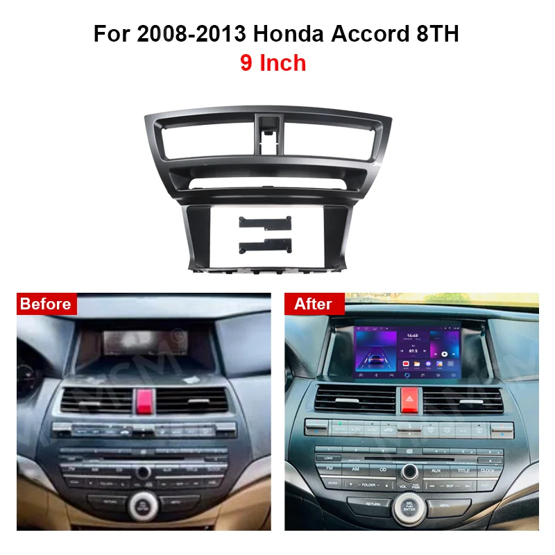 MAMSM 9 inch For Honda Accord 8TH 2008-2013 Android Car Radio Fascia Stereo Frame GPS MP4 Multimedia Wiring Harness Canbus box