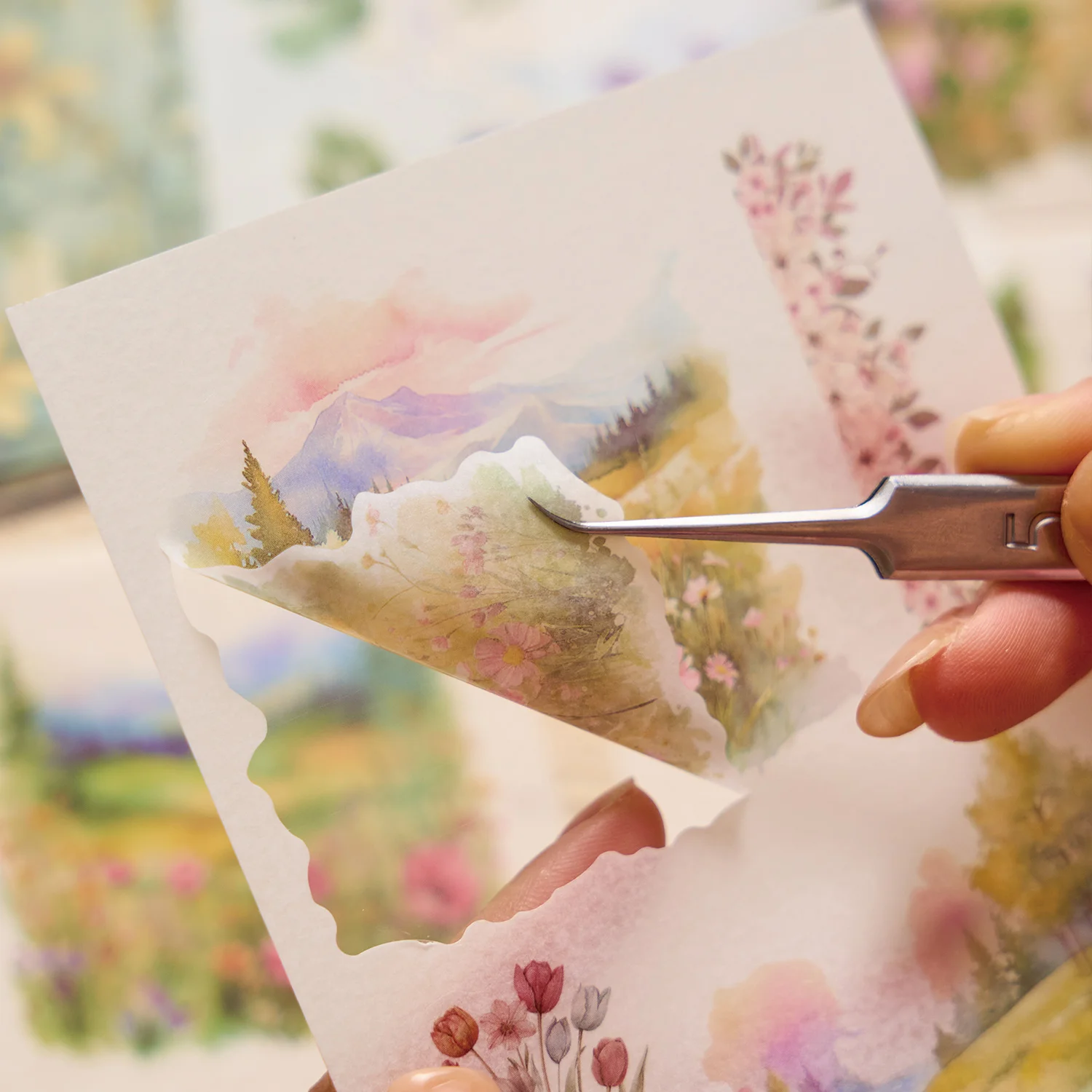 Материал для наклеек для домашних животных, посылка, лист Авроры, серия перьев, европейский и американский ретро-пейзаж, справочник, сделай сам, декоративные наклейки из материала