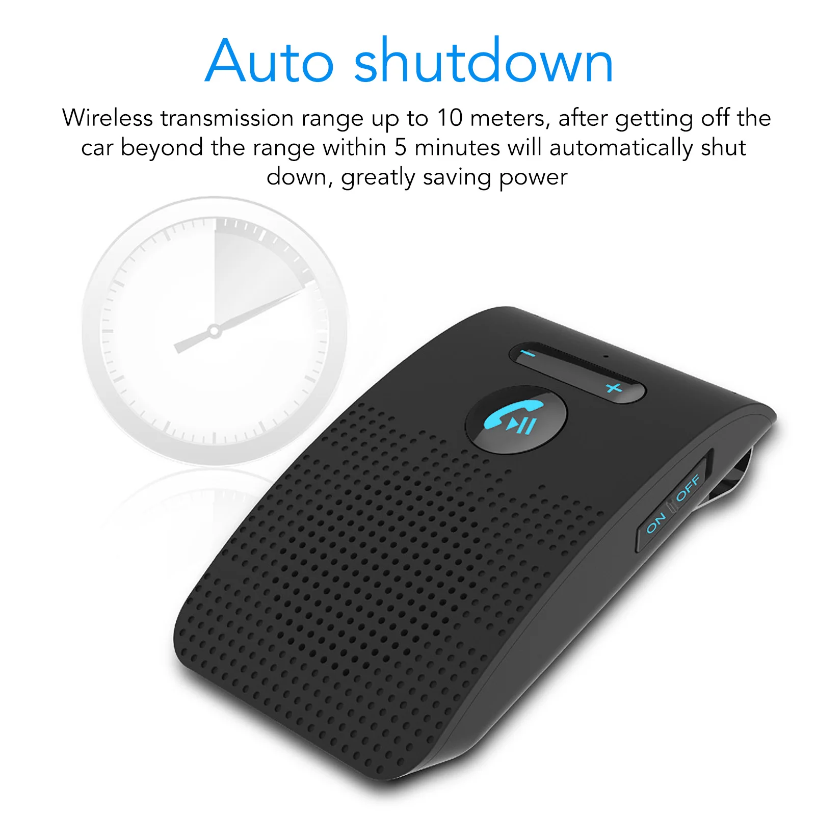 Car Bluetooth Phone Speaker Car Bluetooth Speakerphone Wireless Sun Visor Receiver Adapter Handsfree MP3 Speaker with Back Clip