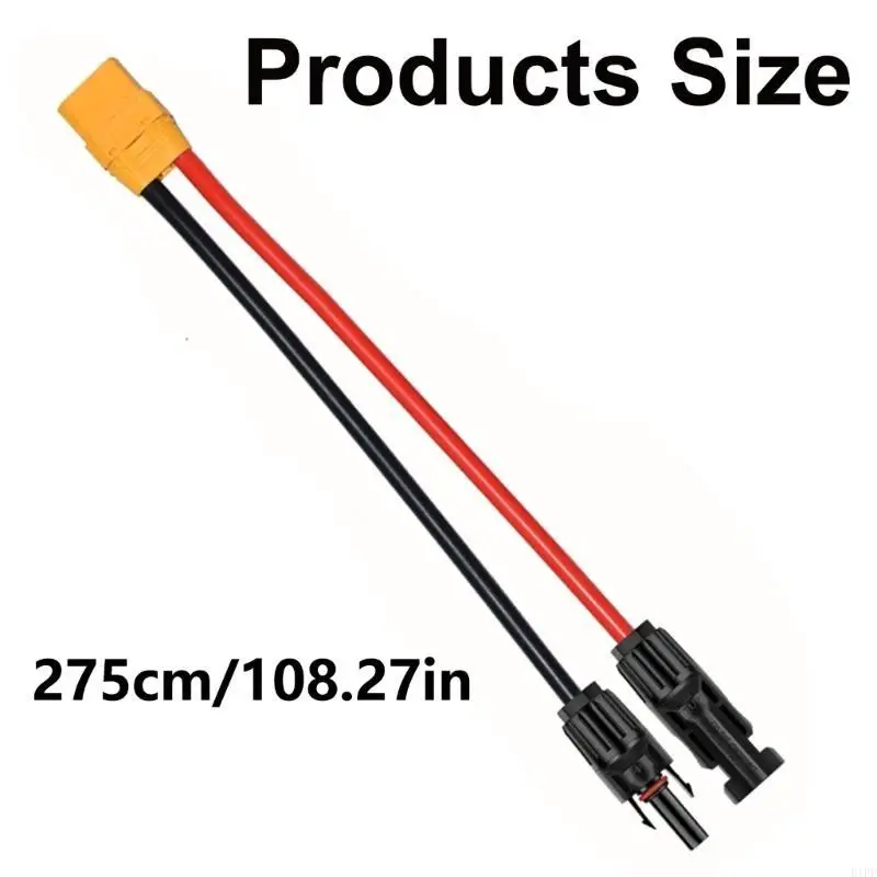 Cable carga solar portátil E1PF XT90 Cable adaptador conectores solares