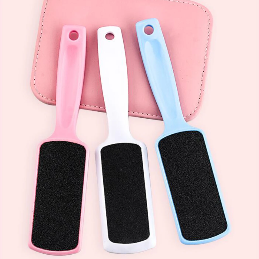 

1pcs Rosy Stainless Steel Foot File White Pink Light Blue Double Sided Sandpaper Pedicure Tool Foot Grinding Exfoliator For