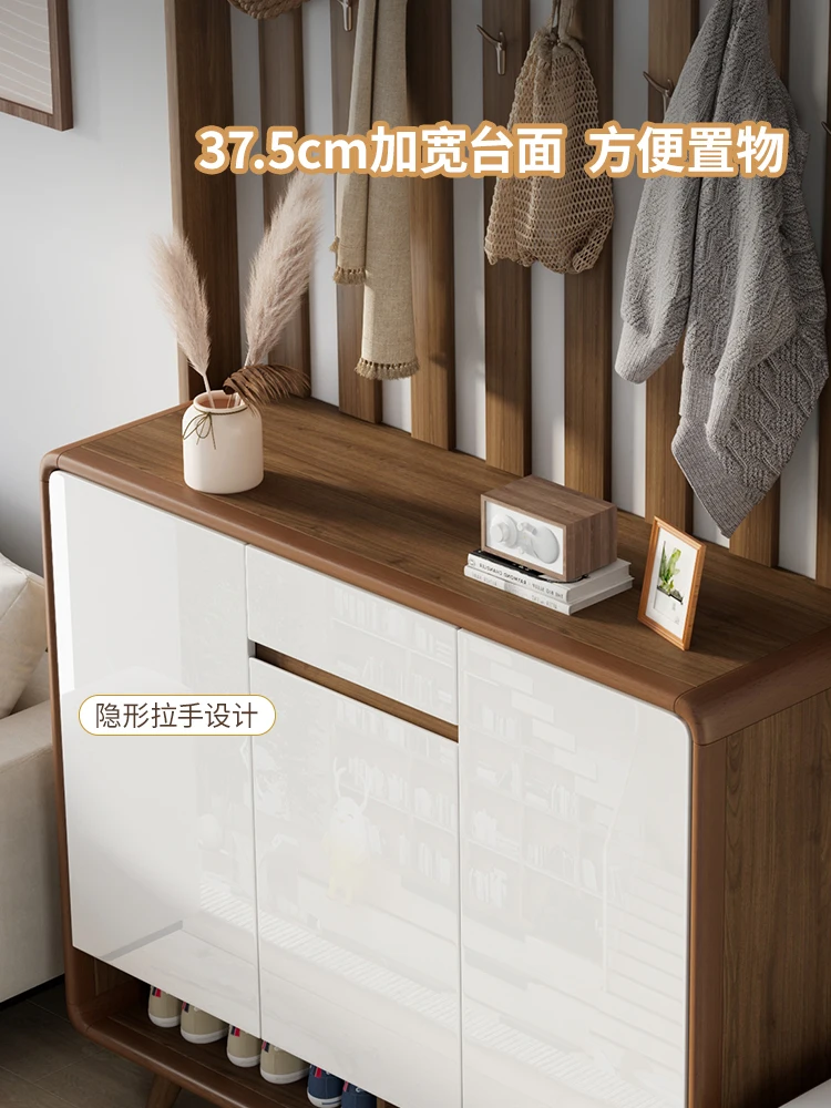 

Nordic door shoe cabinet with hanger integrated floor against the wall, large-capacity entrance partition cabinet at the entranc