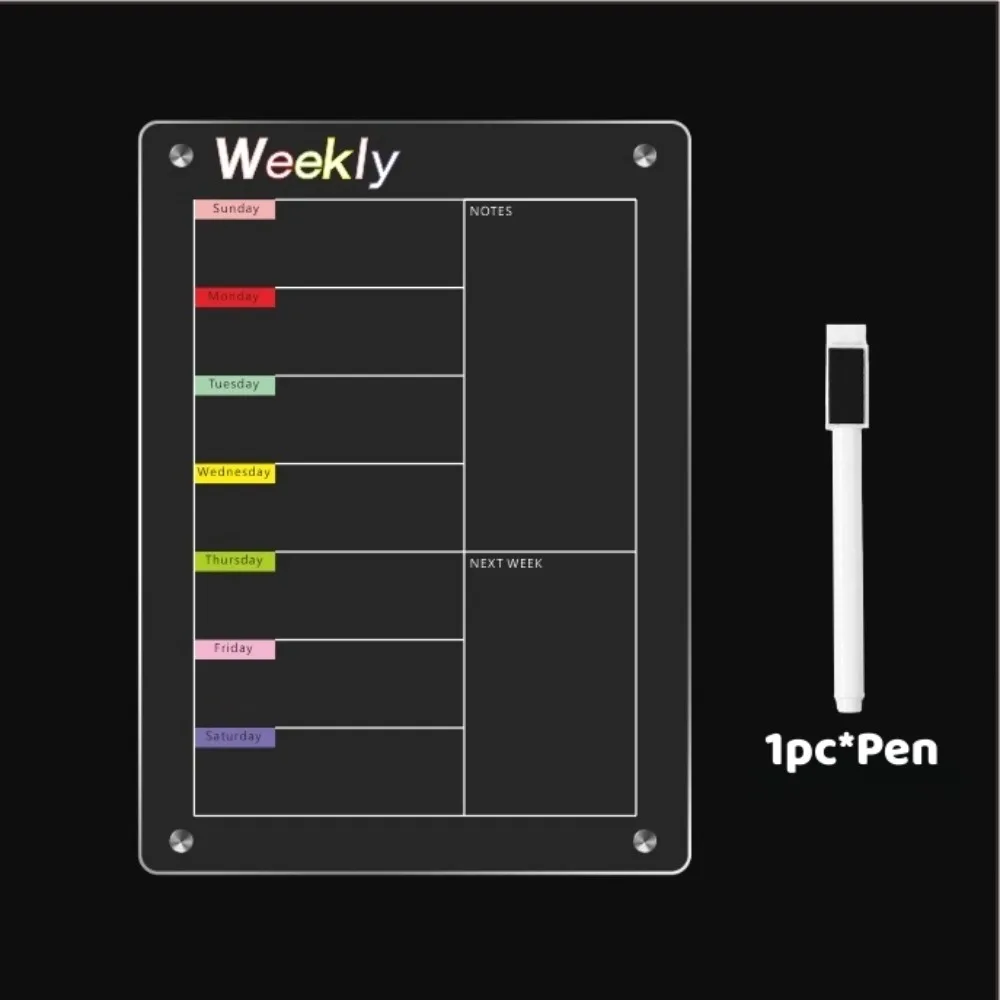 

Message Note Monthly Weekly Planner Reusable Schedule Magnetic Calendar Memo To Do List Frameless Acrylic Calendar Board School