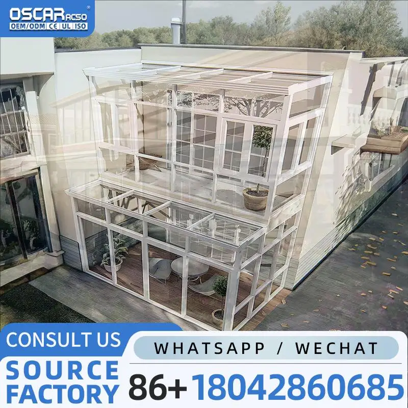 Aluminium Glass Winter Garden Sunrooms for Villa Patio Skylight in Cold Regions sunroom