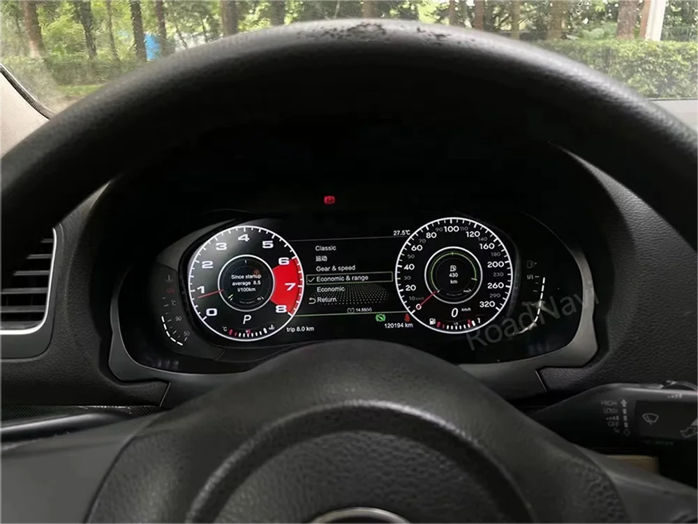 RoadNavi LCD Digital Cluster for VW Golf 6 GTI 6R MK6 2009-2014 Dashboard Panel Speedometer