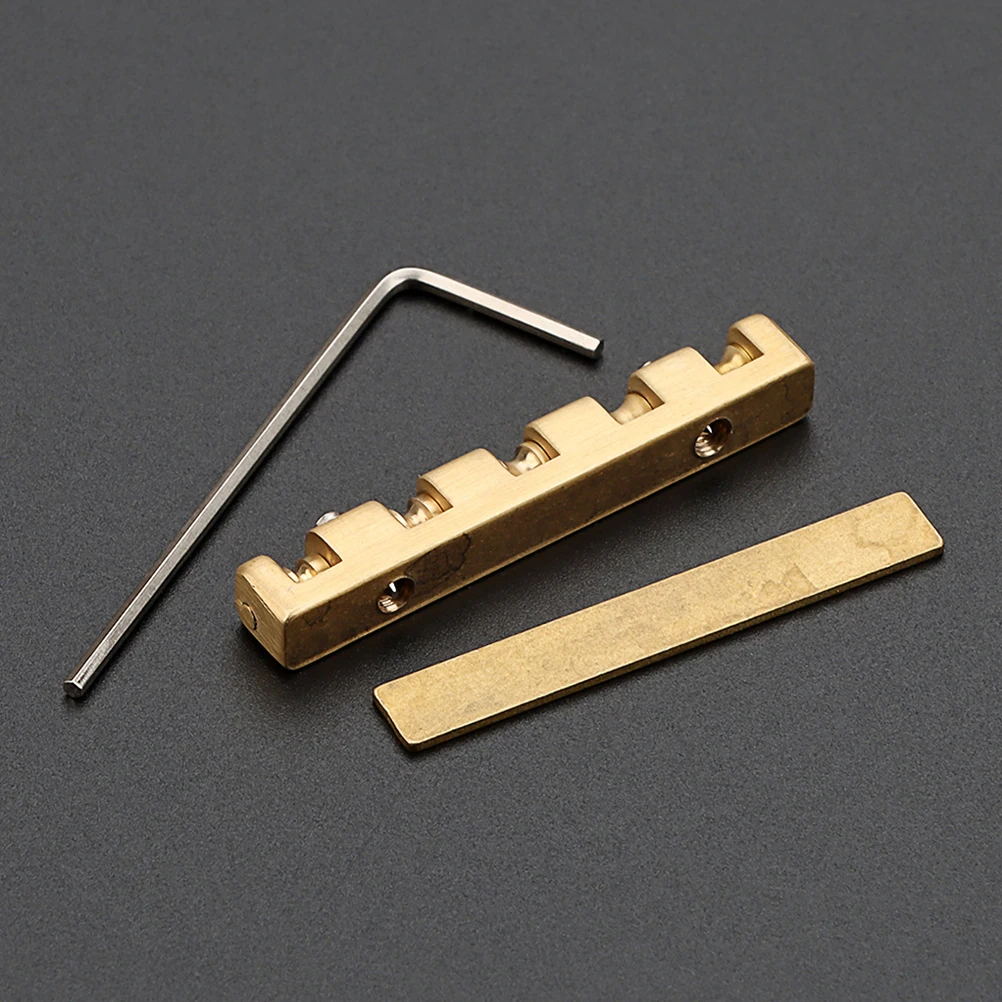 

1 set 1 Set Of Brass Bass Saddle Nut For Guitar Mandolin Ukulele Electric String Instrument Replacement Bridge Parts Accessory