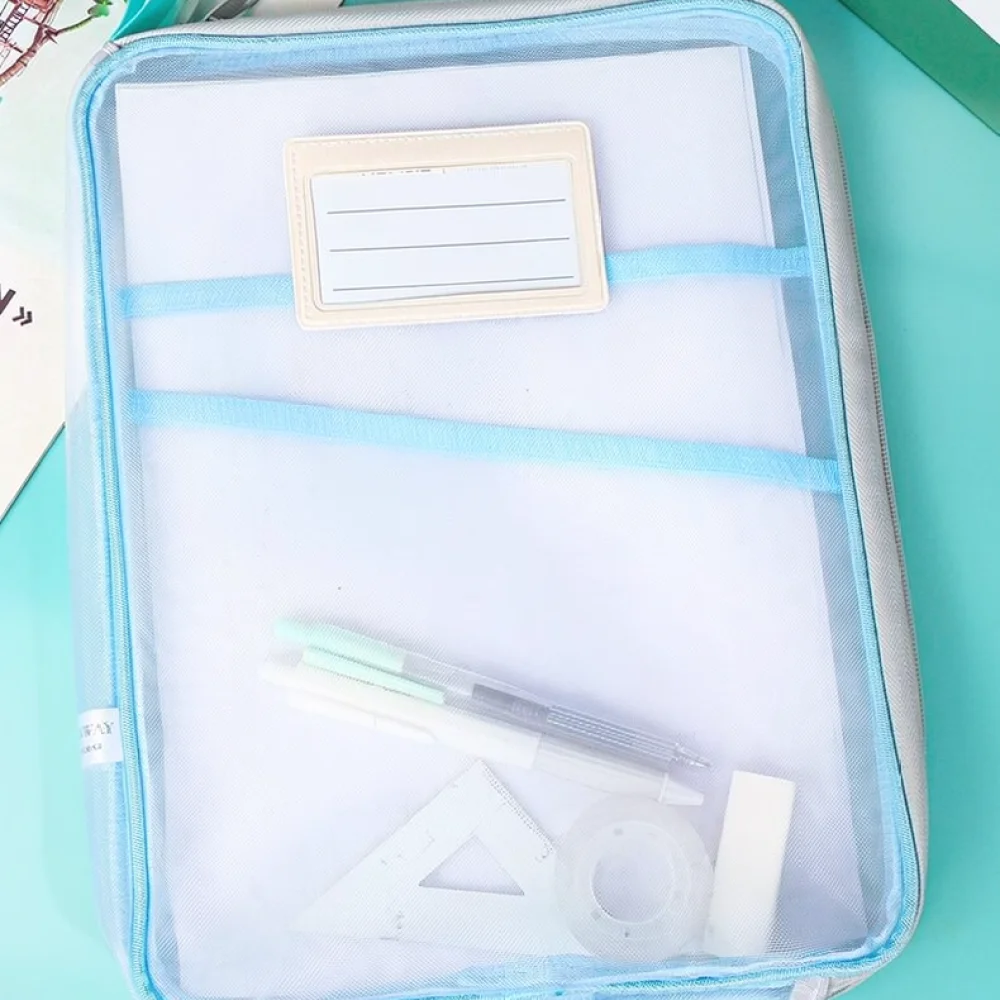 Durable PU Subject Folder For JiHai Student Stationery L Shaped File Bag Transparent Homework Organizer School Office Supply