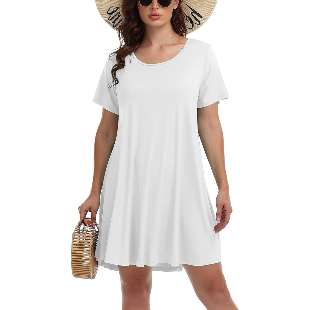 Women's O Neck Dresses Women's Elegant A-Line Dresses Casual Fashion Women's Dresses Summer Short Sleeve Homecoming Short Dresse