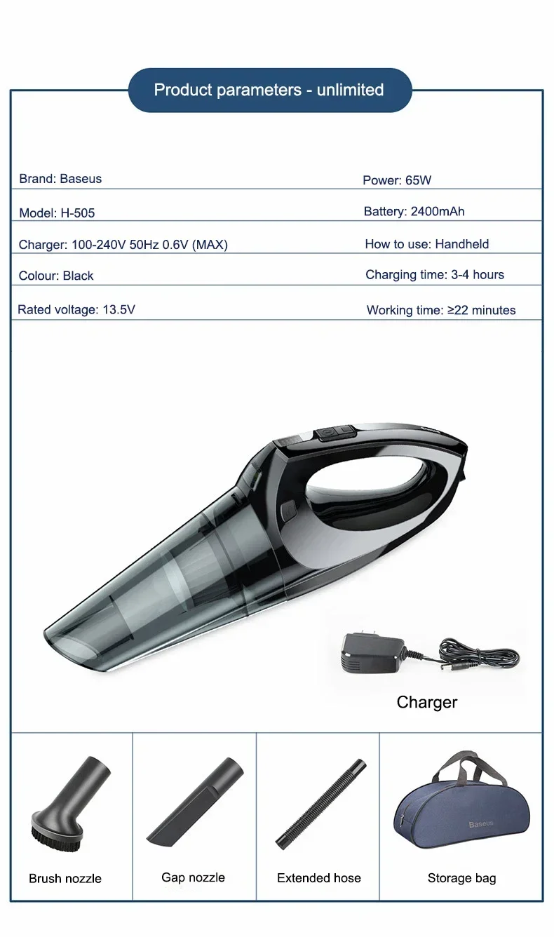 Маленький ручной пылесос с беспроводной зарядкой для бытовой мощной уборки