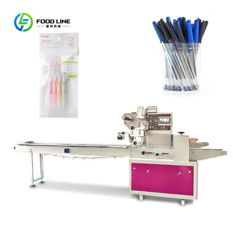 Customized Automatic Horizontal Flow Pillow Packaging Machine for Food Pouch Labeling High Productivity Multifunctional