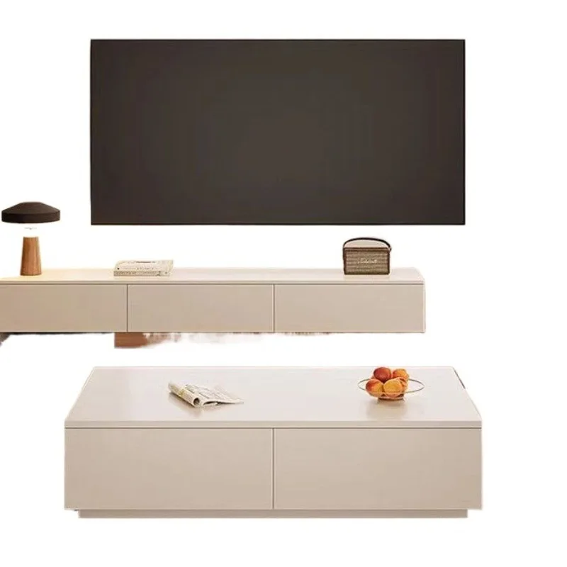 

new simple small apartment floor cabinet combination Nordic telescopic solid wood TV modern simplicity
