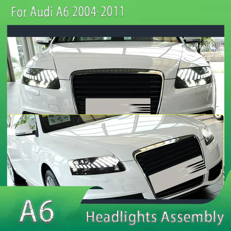 

Фары для AUDI A6 Светодиодные фары 2004-2011 гг. Фары A6L Модифицированные A7 DRL Указатель поворота Дальнего света Объектив для проектора «Ангельский глаз»