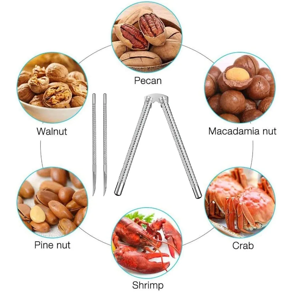 Heavy Duty Nut Cracker for Walnuts, Pecans, Shellfish - Stainless Steel, Easy Grip view 6
