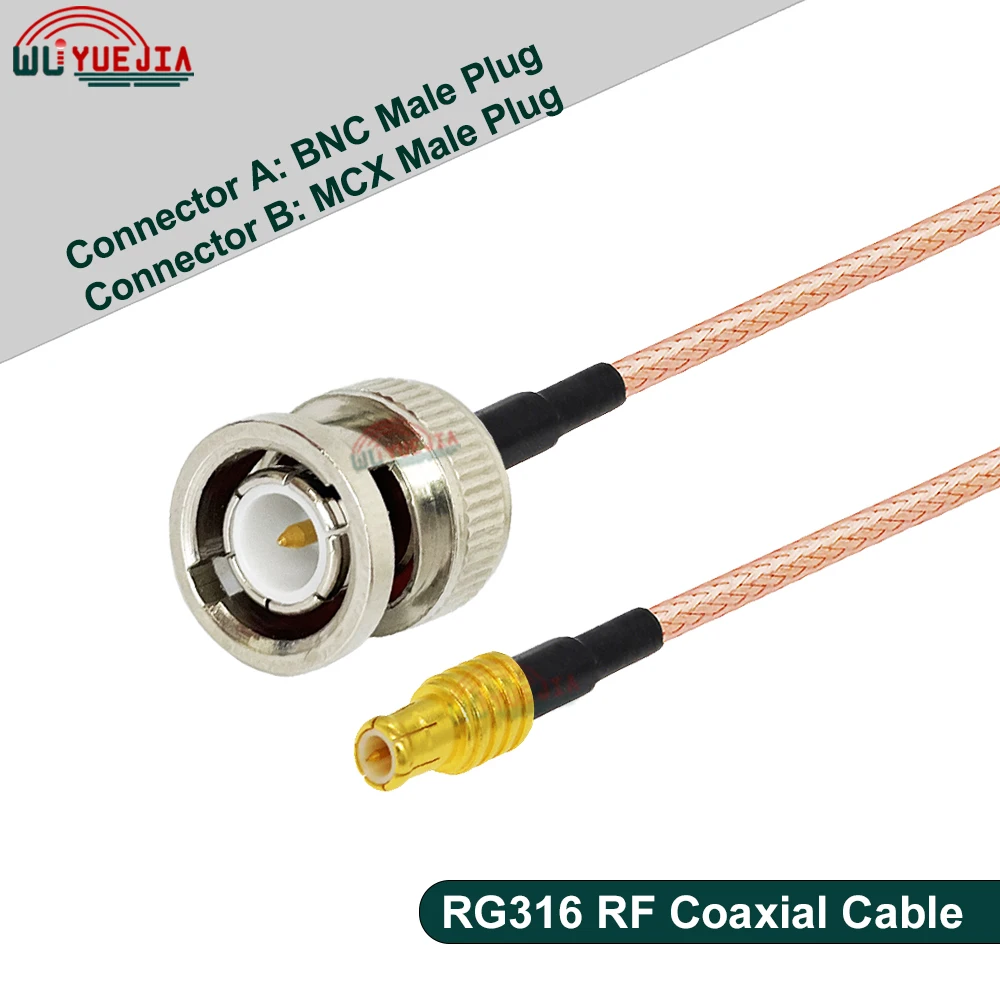 0.1-20 M RG-316 MCX Type to Bulkhead BNC Female / Male Quick Plug Connector Q9 BNC to MCX 50-1.5 RF Coaxial Cable Jumper Pigtail