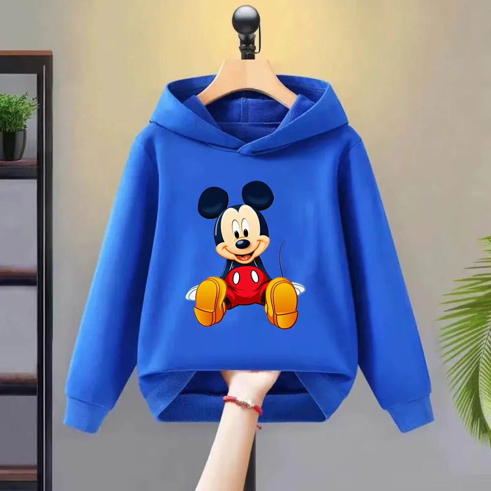 Cartoon Disney Mickey Long Sleeve Harajuku Children's Hoodie Printed Pullover Casual Top Hoodie Girl Fashion Autumn/Winter