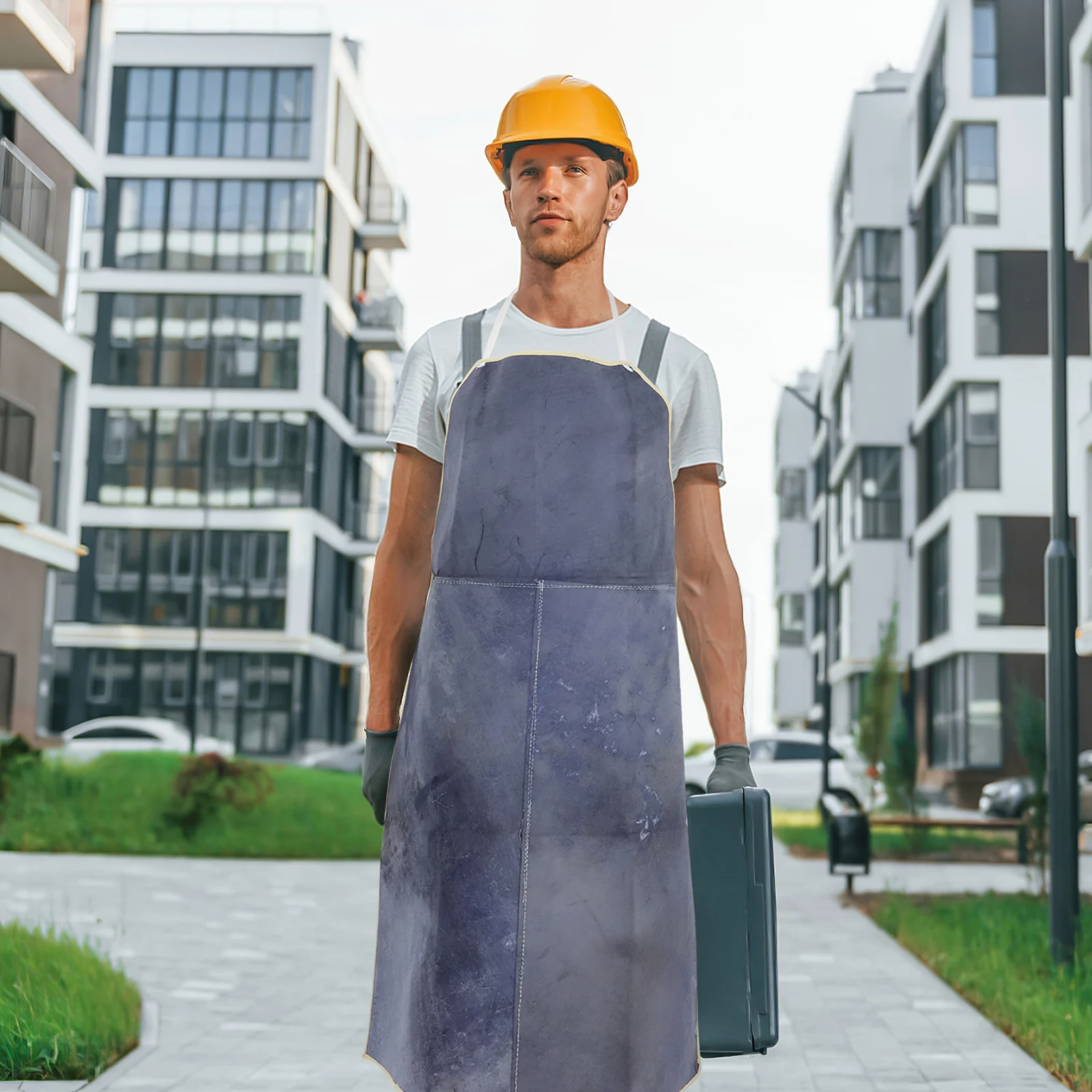 Cowhide Welding Apron Fireproof Heat Resistant Portable Welding Replacement Soldering Protective Work Apron for Welders