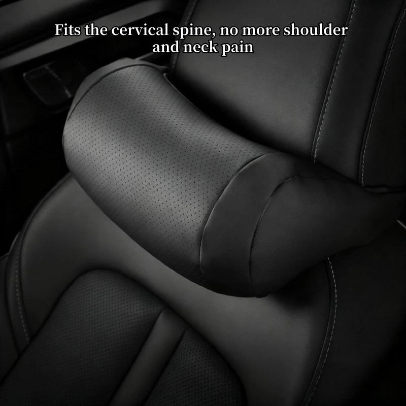 Car Seat Headrest For Tesla Model 3/Y Napa Leather Memory Foam Seat Breathable Protect Neck Pillow Suitable For All Seasons with