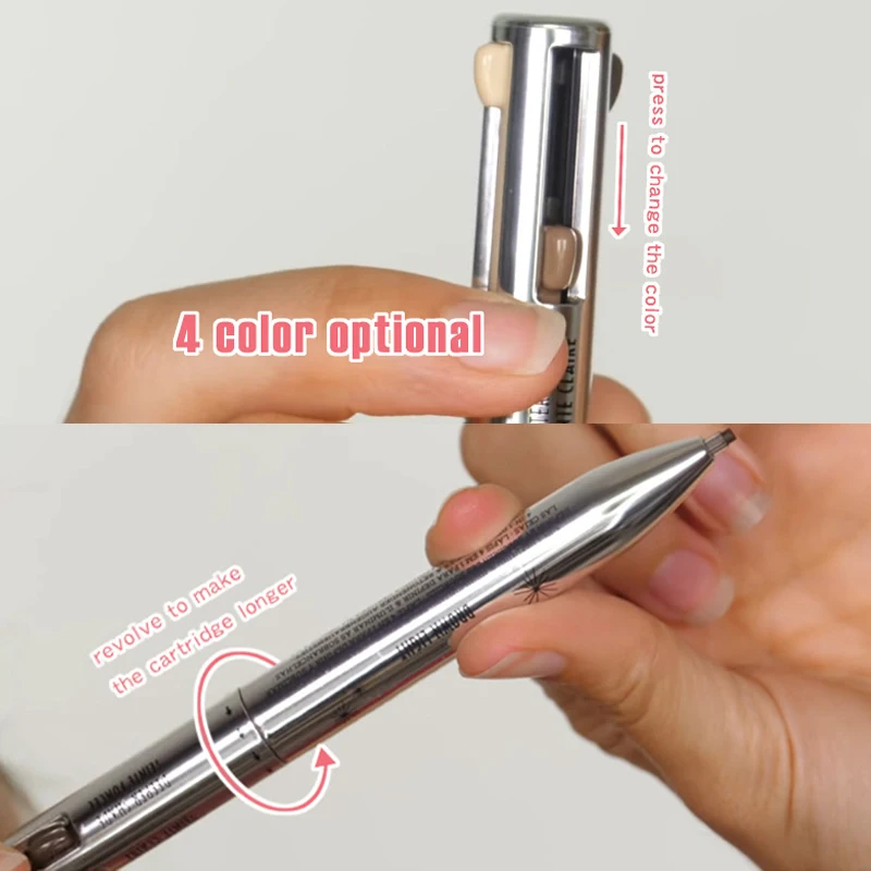 4in1 Waterproof Eyebrow Pen Precise Brow Definer Long Lasting Easy Color Eye Brow Pencil Makeup Tool