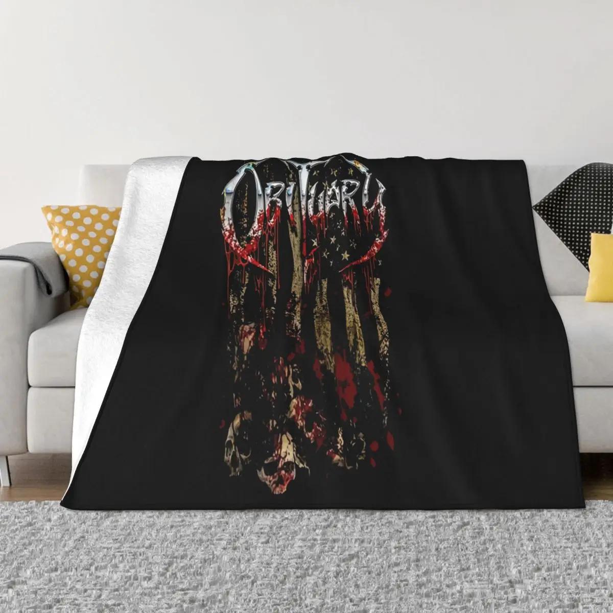 Obituary American Death Metal Band Sizes S To 6Xl Many Colors Lowest Price Print Teenage Many Colors Pride Throw Blanket