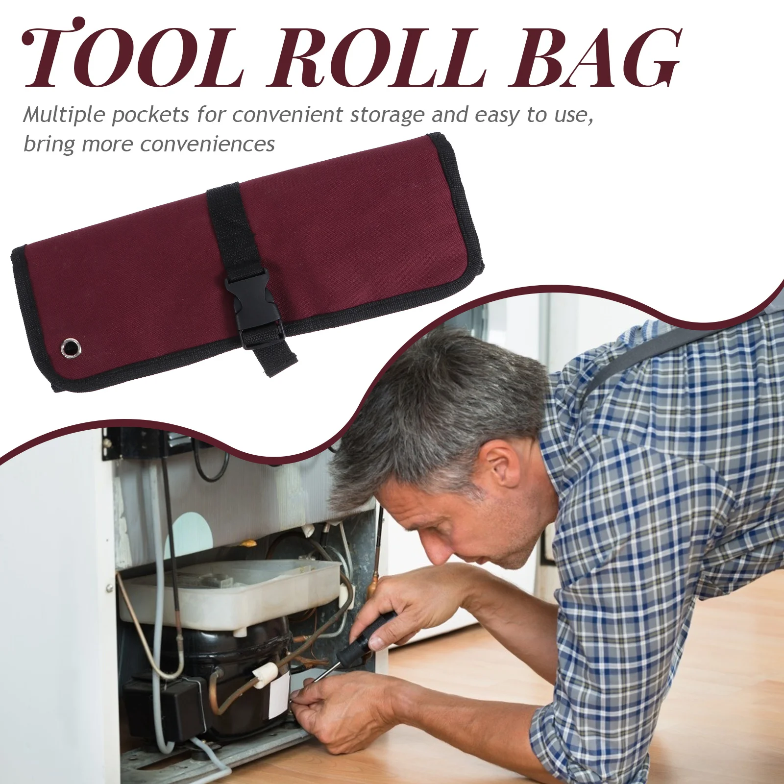 

Oxford Cloth Heavy Duty Tool Roll Pouch Multiple Pockets Portable Tool Bag Organizer Roll Up Case for DIY Craft Storage