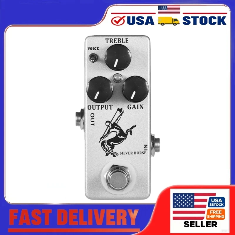 MOSKY Silver Horse Overdrive تأثير الجيتار دواسة الالتفافية الحقيقية الدائرة التناظرية وضع مزدوج لوحة Pedal صغيرة #1