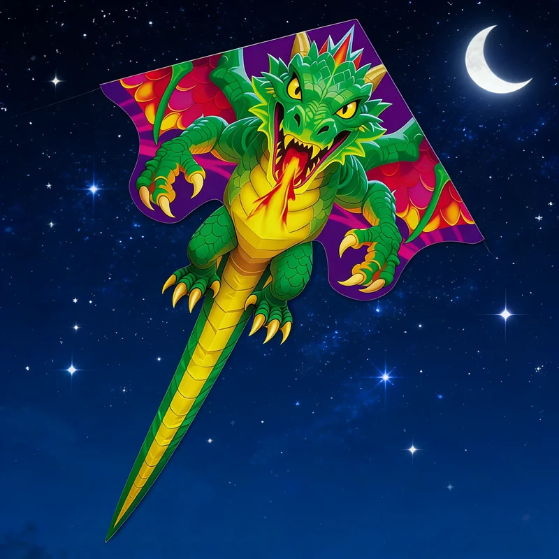 Cerfs-volants Dragon volant pour enfants, tissu professionnel, cerfs-volants en nylon ripstop, usine de jouets de plein air, ligne de cerf-volant de plage de sport