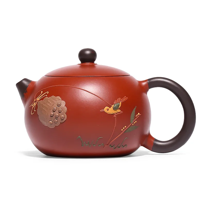 Zisha pot famous handmade Zhu Ni Dahongpao ball hole two-color Xishi pot