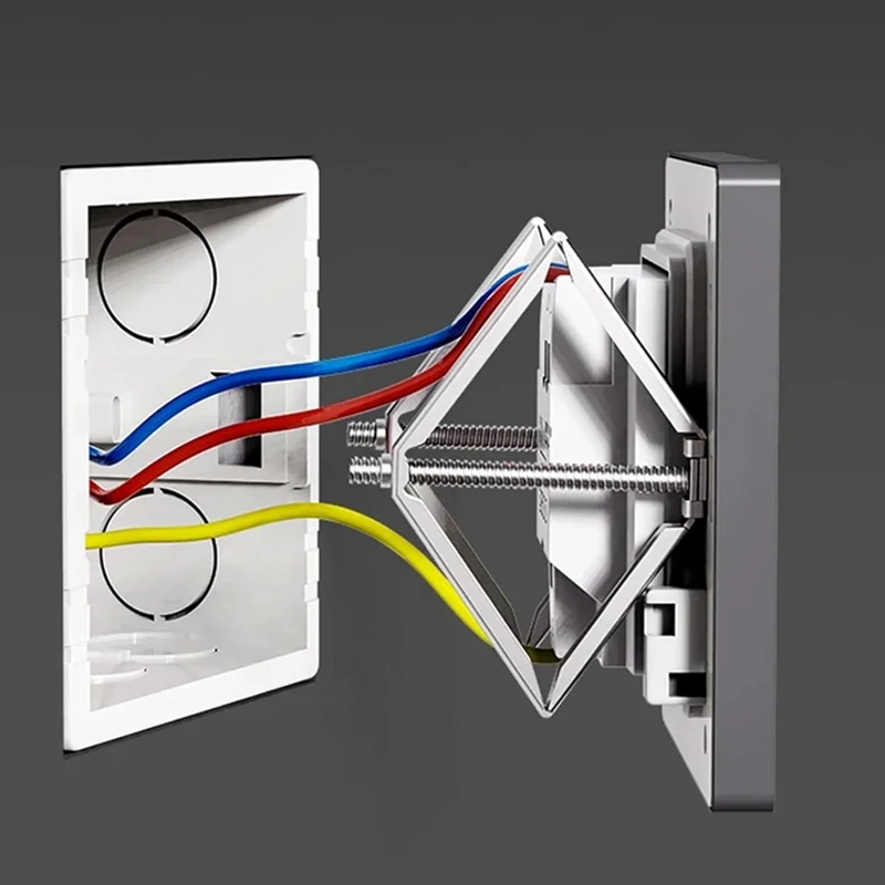  4er-Set 86mm Kassetten-Reparatur-Set: Dunkle Boxen-Reparatur-Schraubstopfen für alte, beschädigte Schalter- und Steckdosenboxen – Ersatz-Wandhalterungsstangen – Detail 8