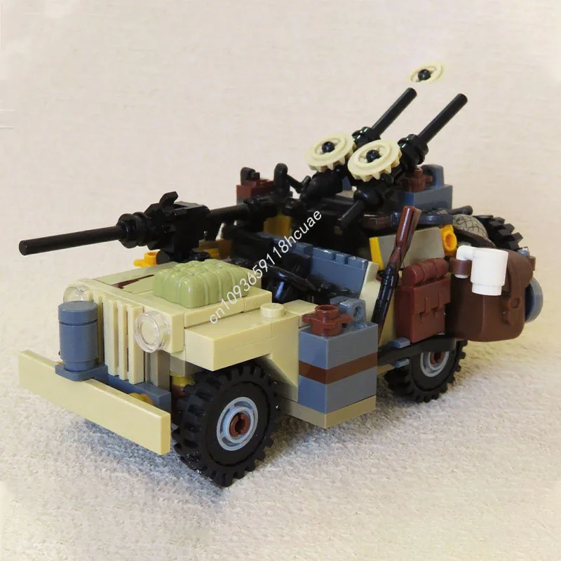 

218pcs MOC BRITISH SAS Offroad Car WILLYS LRDG nan Model Building blocks Birthday DIY toys Kids Christmas gifts