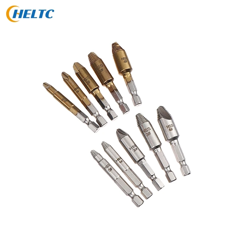 5Pc Screw Extractor High Speed Double Easily Take Out Side Drill Out Broken Screw Remover Bolt Damaged Screw Extractor Drill Bit