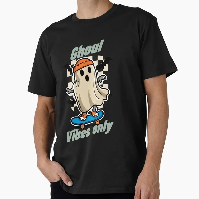 Ghoul Vibes Only Funny Halloween Saying Gift T Shirt Funny Spooky Boo Tee Unisex Trick or Treat Costume Party